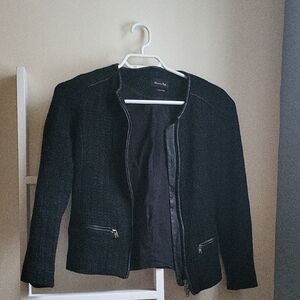 Massimo Dutti Black Textured Jacket